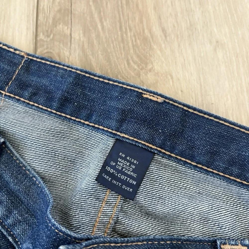 Polo Ralph Lauren Men's Dark Wash Blue Denim Jeans 36 Straight Mid Rise